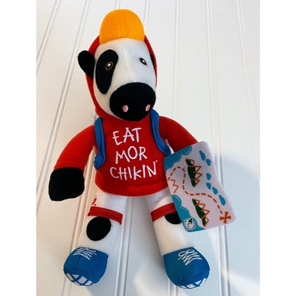 Chick-fil-A Plush Cow Doll 9" Red Hoodie Traveler Map Backpack 2023